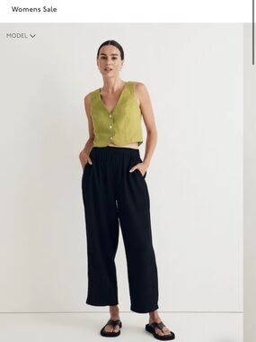 Madewell 100% Linen Katrina Crop Vest Top